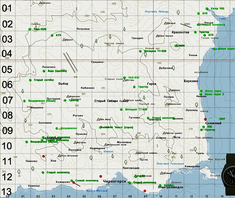 Карта чернорусии dayz